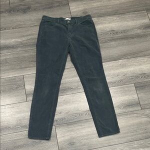 LOFT Green Corduroy Slim Pants size 28 6 modern skinny
